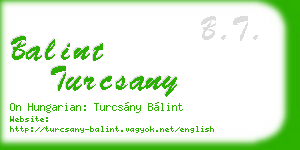 balint turcsany business card
