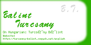 balint turcsany business card